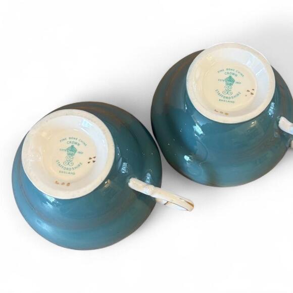 Vintage Crown Staffordshire Teal Blue - Picture 2 of 7